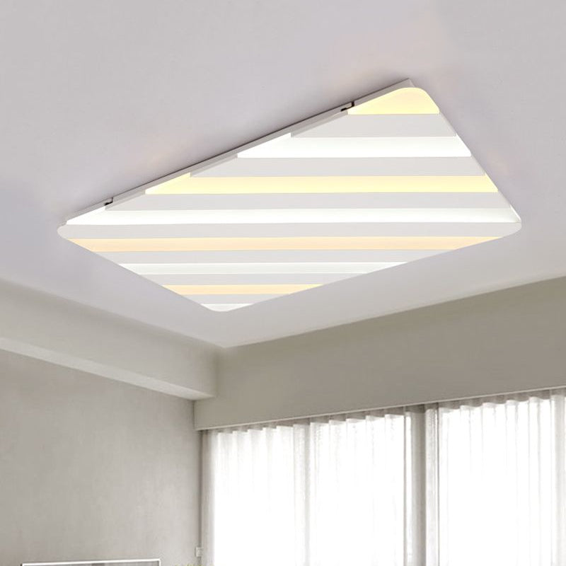 Simple White Flush Ceiling Light with Stripe Pattern Acrylic LED Ceiling Lamp for Dining Room Clearhalo 'Ceiling Lights' 'Close To Ceiling Lights' 'Close to ceiling' 'Flush mount' Lighting' 460769