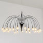 Dining Room Firework Pendant Lamp Metal Romantic Pretty Silver Finish Chandelier 21 Silver Clearhalo 'Ceiling Lights' 'Chandeliers' 'Close To Ceiling Lights' 'Glass shade' 'Glass' Lighting' 46087
