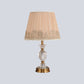 Flared Crystal Table Light Modern Fabric 1 Head Beige Reading Lamp for Living Room Clearhalo 'Lamps' 'Table Lamps' Lighting' 464867
