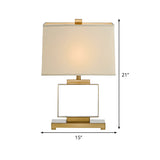 1 Head Living Room Table Lamp Modern Gold Reading Light with Pagoda Fabric Shade Clearhalo 'Lamps' 'Table Lamps' Lighting' 465303