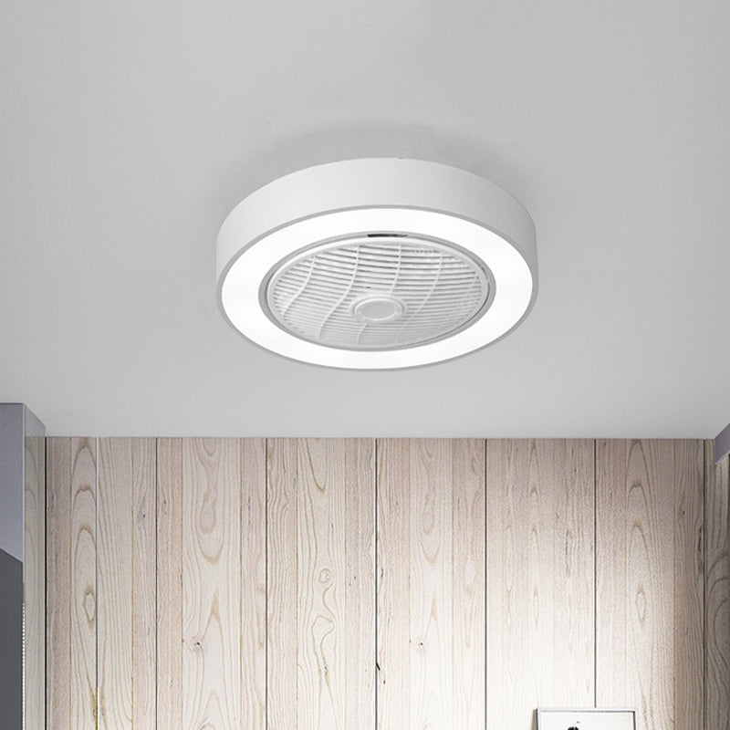 Modern Circular Fan Light LED Acrylic Semi Flush Mount Fixture in Black/White with 3 Clear Blades, 21.5" Wide Clearhalo 'Ceiling Fans with Lights' 'Ceiling Fans' 'Modern Ceiling Fans' 'Modern' Lighting' 465362