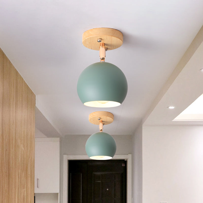 Nordic Black/Gray/White/Pink/Green Orbit Semi Flush Light Adjustable 1 Light Metal Ceiling Mount Light Fixture Clearhalo 'Ceiling Lights' 'Close To Ceiling Lights' 'Close to ceiling' 'Semi-flushmount' Lighting' 465363
