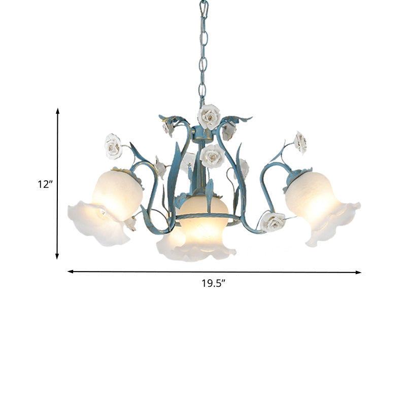 Blossom Dining Room Chandelier Korean Garden Metal 4/6/9 Heads Pink/White LED Ceiling Hang Fixture Clearhalo 'Ceiling Lights' 'Chandeliers' Lighting' options 465370