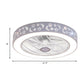 21.5" W Metal White Ceiling Fan Lamp Round LED Simple Semi Flush Mount Light for Living Room Clearhalo 'Ceiling Fans with Lights' 'Ceiling Fans' 'Modern Ceiling Fans' 'Modern' Lighting' 465385