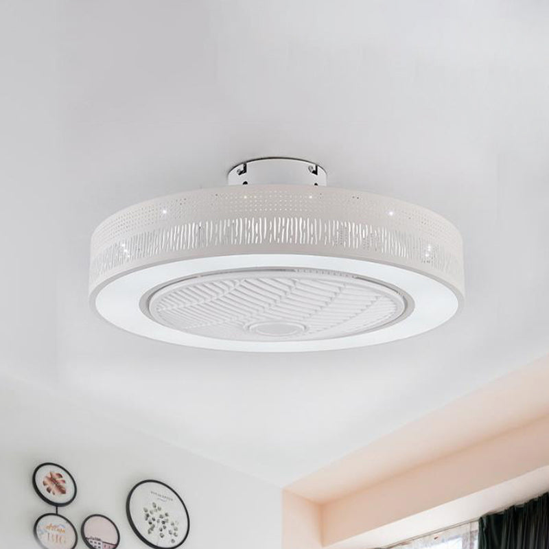 Square Led Fans Modernist Linear/Square Fan Lighting LED Metal Semi Flush Mount Light ...