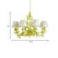 Tapered Bedroom Pendant Chandelier Traditional Metal 3/6/8 Heads Green Ceiling Hang Fixture with Rose Decoration Clearhalo 'Ceiling Lights' 'Chandeliers' Lighting' options 465540