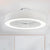 23" W Metal Circular Semi Flush Light Fixture Modern LED Bedroom Pendant Fan Lamp in Black/White, 3 Blades White Clearhalo 'Ceiling Fans with Lights' 'Ceiling Fans' 'Modern Ceiling Fans' 'Modern' Lighting' 465615