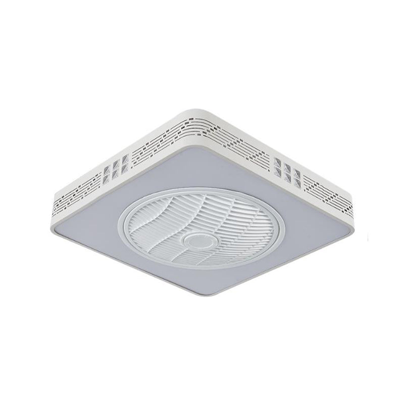 Linear/Tree Acrylic Fan Light Simple LED Bedroom Semi Flush Mount Lighting Fixture in White with 3 Blades, 21.5" W Clearhalo 'Ceiling Fans with Lights' 'Ceiling Fans' 'Modern Ceiling Fans' 'Modern' Lighting' 465674