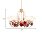 Brown Bloom Chandelier Light Fixture Countryside Metal 3/5/7 Lights Dining Room Hanging Pendant Clearhalo 'Ceiling Lights' 'Chandeliers' Lighting' options 465691