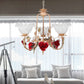 Brown Bloom Chandelier Light Fixture Countryside Metal 3/5/7 Lights Dining Room Hanging Pendant Clearhalo 'Ceiling Lights' 'Chandeliers' Lighting' options 465697