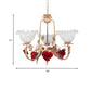 Brown Bloom Chandelier Light Fixture Countryside Metal 3/5/7 Lights Dining Room Hanging Pendant Clearhalo 'Ceiling Lights' 'Chandeliers' Lighting' options 465699