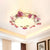 Bowl Dining Room Ceiling Lamp Countryside Metal 2/3/4 Bulbs White Flush Mount Light Fixture with Flower Decor 2 White Clearhalo 'Ceiling Lights' 'Close To Ceiling Lights' 'Close to ceiling' 'Flush mount' Lighting' 465748