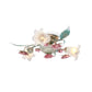 Metal Spiral Ceiling Lighting Korean Garden 3/5/8 Heads Bedroom Semi Flush Mount Light Fixture in Green with Rose Clearhalo 'Ceiling Lights' 'Close To Ceiling Lights' 'Close to ceiling' 'Semi-flushmount' Lighting' 465773