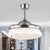 36"/42" W Acrylic Flower Semi Mount Lighting Modern LED Living Room Hanging Fan Light in Silver with 4 Clear Blades, Remote Control/Frequency Conversion and Remote Control Silver Clearhalo 'Ceiling Fans with Lights' 'Ceiling Fans' 'Modern Ceiling Fans' 'Modern' Lighting' 465905