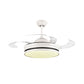42" Wide Metal White Pendant Fan Light Ring LED Modern Semi Mount Lighting for Living Room, 4 Clear Blades Clearhalo 'Ceiling Fans with Lights' 'Ceiling Fans' 'Modern Ceiling Fans' 'Modern' Lighting' 465955