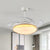 Curving Living Room Fan Lighting Simple Metal LED 42" W White Semi Flush Mount Light Fixture with Remote/Wall Control/Frequency Conversion and Remote Control, 4 Blades White Clearhalo 'Ceiling Fans with Lights' 'Ceiling Fans' 'Modern Ceiling Fans' 'Modern' Lighting' 466022