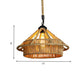 1 Bulb Rope Ceiling Pendant Light Vintage Beige Straw Hat Shape Coffee Shop Hanging Lamp Clearhalo 'Ceiling Lights' 'Industrial Pendants' 'Industrial' 'Middle Century Pendants' 'Pendant Lights' 'Pendants' 'Tiffany' Lighting' 466084
