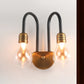 Clear Glass Bulb Wall Lighting Contemporary 1/2/3 Lights Led Wall Sconce Light in Brass with Curved Arm Clearhalo 'Cast Iron' 'Glass' 'Industrial' 'Modern wall lights' 'Modern' 'Tiffany' 'Traditional wall lights' 'Wall Lamps & Sconces' 'Wall Lights' Lighting' 466113