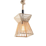 8"/15" Wide Beige 1-Bulb Ceiling Light Farmhouse Rope Onion/Hourglass Hanging Pendant Lamp for Coffee Shop Clearhalo 'Ceiling Lights' 'Industrial Pendants' 'Industrial' 'Middle Century Pendants' 'Pendant Lights' 'Pendants' 'Tiffany' Lighting' 466164