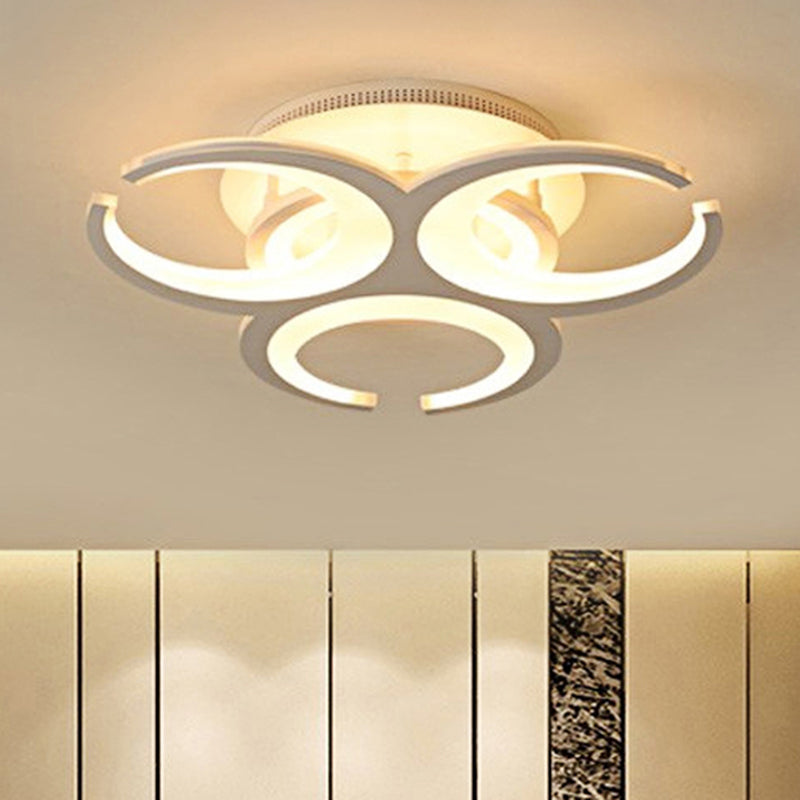 19.5"/23.5" Restaurant Ring LED Ceiling Mount Light Acrylic Contemporary White Flush Light Clearhalo 'Ceiling Lights' 'Close To Ceiling Lights' 'Close to ceiling' 'Semi-flushmount' Lighting' 466208