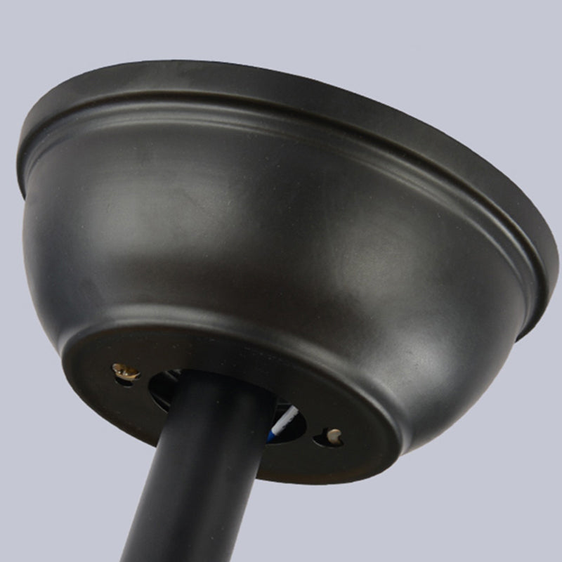 Classical Cage Style Semi Flush Mount Metal 4 Lights Ceiling Fan with Crystal Pendants in Black Clearhalo 'Ceiling Fans with Lights' 'Ceiling Fans' 'Industrial Ceiling Fans' 'Industrial' Lighting' 467461