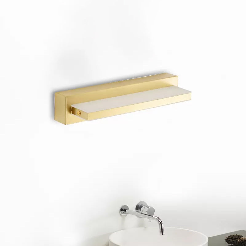 Modernism Style LED Vanity Lighting with Acrylic Shade Yellow Rectangular Wall Mount Light for Bedroom, 10"/16" Width Clearhalo 'Cast Iron' 'Glass' 'Industrial' 'Modern wall lights' 'Modern' 'Tiffany' 'Traditional wall lights' 'Vanity Lights' 'Wall Lights' Lighting' 467465