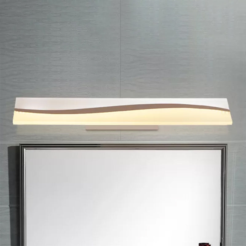 Acrylic Rectangular Vanity Mirror Lamp Simple 16"/19.5"/23" Wide LED Bath Light over Mirror in Warm/White, Water And Fog Resistant Clearhalo 'Modern wall lights' 'Modern' 'Vanity Lights' 'Wall Lights' Lighting' 467556