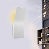 Metallic Bend Rectangular Wall Sconce Fixture Simple Style 2-Light White Finish Wall Lamp Clearhalo 'Cast Iron' 'Glass' 'Industrial' 'Modern wall lights' 'Modern' 'Tiffany' 'Traditional wall lights' 'Wall Lamps & Sconces' 'Wall Lights' Lighting' 467748