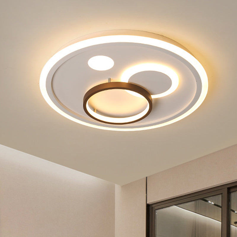16.5"/20.5"/24.5" Wide Nordic Style Round Ceiling Flush Lamp Metal Integrated Led White Flush Lighting with Diffuser Clearhalo 'Ceiling Lights' 'Close To Ceiling Lights' 'Close to ceiling' 'Flush mount' Lighting' 467771