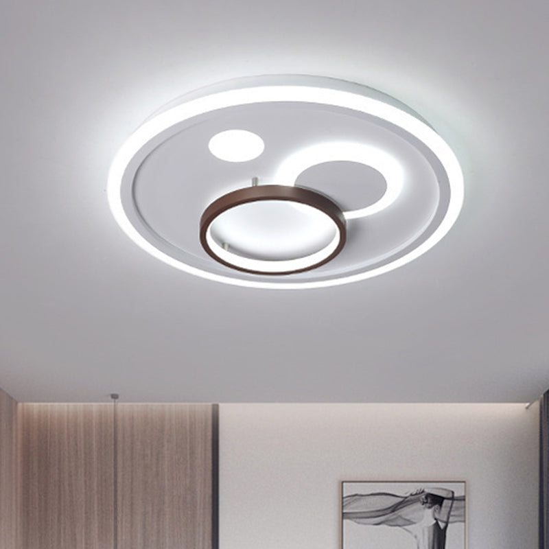 16.5"/20.5"/24.5" Wide Nordic Style Round Ceiling Flush Lamp Metal Integrated Led White Flush Lighting with Diffuser Clearhalo 'Ceiling Lights' 'Close To Ceiling Lights' 'Close to ceiling' 'Flush mount' Lighting' 467772