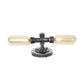 Tube Shade Living Room Task Lighting Industrial Clear/Amber Glass 2 Lights Antique Silver Sconce Lamp with Base Clearhalo 'Lamps' 'Table Lamps' Lighting' 467912