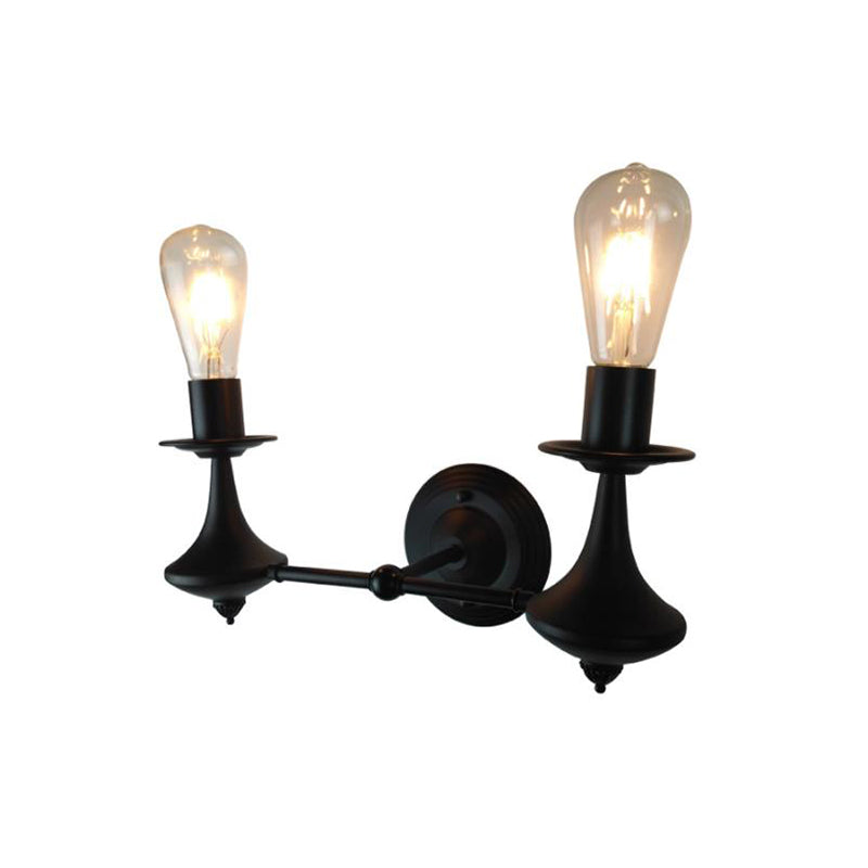 Metal Exposed Bulb Wall Lighting Industrial 1/2 Light Dining Room Sconce Light Fixture Clearhalo 'Industrial wall lights' 'Industrial' 'Middle century wall lights' 'Tiffany' 'Wall Lamps & Sconces' 'Wall Lights' Lighting' 468117