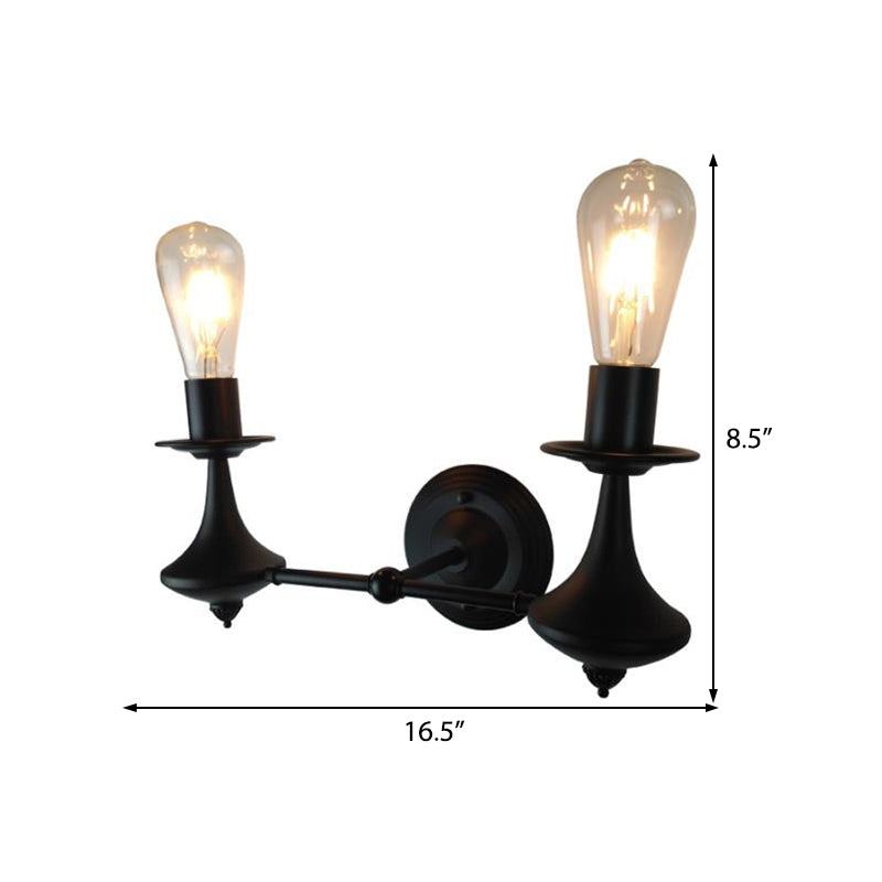 Metal Exposed Bulb Wall Lighting Industrial 1/2 Light Dining Room Sconce Light Fixture Clearhalo 'Industrial wall lights' 'Industrial' 'Middle century wall lights' 'Tiffany' 'Wall Lamps & Sconces' 'Wall Lights' Lighting' 468118