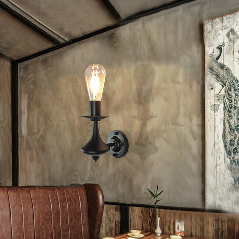 Metal Exposed Bulb Wall Lighting Industrial 1/2 Light Dining Room Sconce Light Fixture Clearhalo 'Industrial wall lights' 'Industrial' 'Middle century wall lights' 'Tiffany' 'Wall Lamps & Sconces' 'Wall Lights' Lighting' 468120