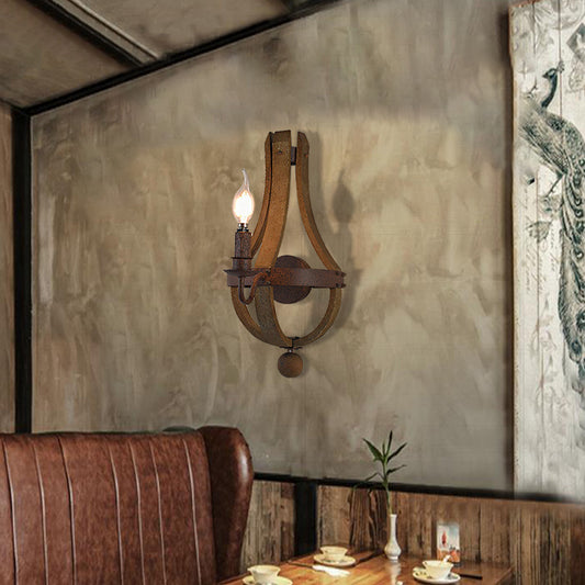 Rust Candle Wall Lighting Rustic Style Metal 1/2/3-Light Dining Room Sconce Lamp Clearhalo 'Art deco wall lights' 'Cast Iron' 'Glass' 'Industrial wall lights' 'Industrial' 'Middle century wall lights' 'Modern' 'Rustic wall lights' 'Tiffany' 'Traditional wall lights' 'Wall Lamps & Sconces' 'Wall Lights' Lighting' 468136
