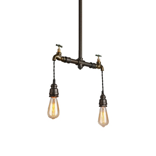 Black 2/4/6 Lights Chandelier Light Fixture Vintage Style Metal Exposed Bulb Pendant Lamp Clearhalo 'Cast Iron' 'Ceiling Lights' 'Chandeliers' 'Industrial Chandeliers' 'Industrial' 'Metal' 'Middle Century Chandeliers' 'Rustic Chandeliers' 'Tiffany' Lighting' 468228