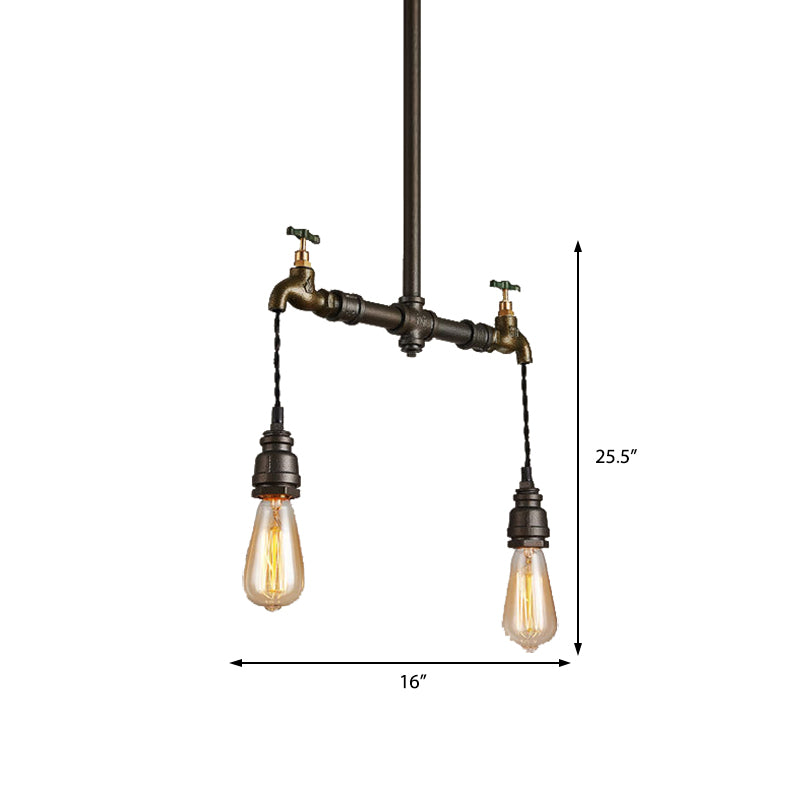 Black 2/4/6 Lights Chandelier Light Fixture Vintage Style Metal Exposed Bulb Pendant Lamp Clearhalo 'Cast Iron' 'Ceiling Lights' 'Chandeliers' 'Industrial Chandeliers' 'Industrial' 'Metal' 'Middle Century Chandeliers' 'Rustic Chandeliers' 'Tiffany' Lighting' 468229