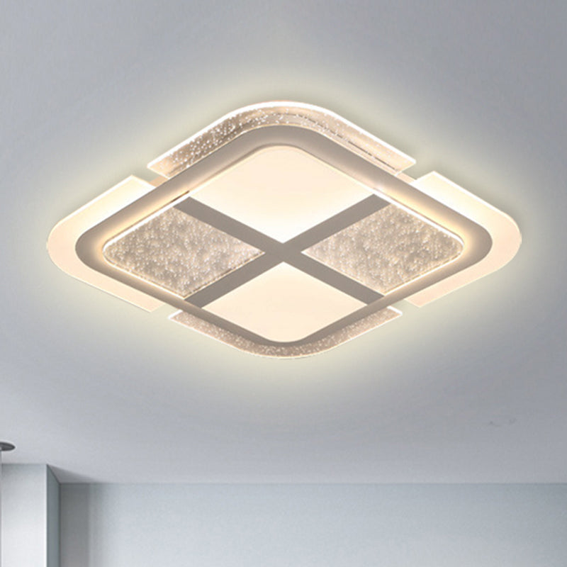 Modern Square Ceiling Light with Mosaic Design Acrylic Led Bedroom Flush Ceiling Light in Warm/White, 16"/19.5"/23.5" W - Clearhalo - 'Ceiling Lights' - 'Close To Ceiling Lights' - 'Close to ceiling' - 'Flush mount' - Lighting' - 468408