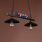 2/3 Bulbs Ruffled Edge Island Light Vintage Style Black Finish Metal Island Chandelier for Billiard Room Clearhalo 'Ceiling Lights' 'Island Lights' Lighting' 46938