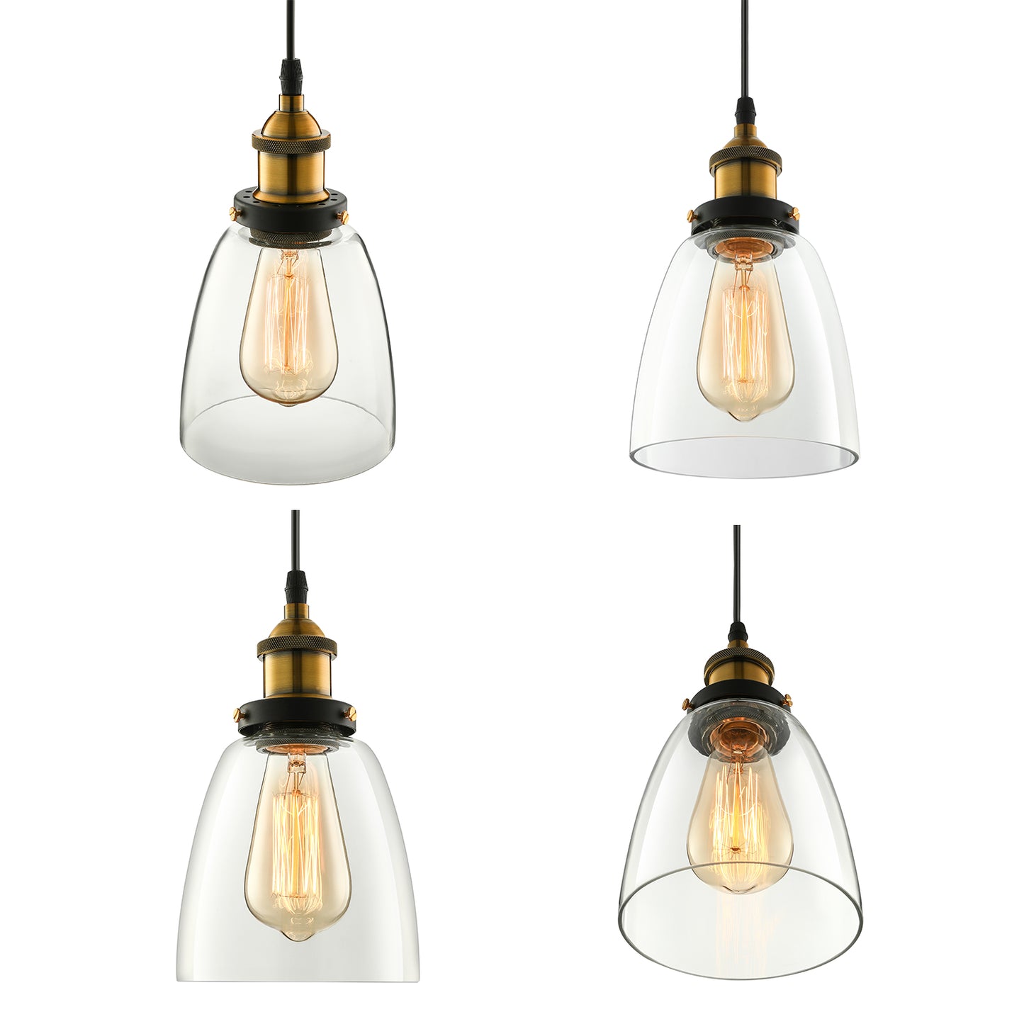 5.5"/7" Wide Cone Pendant Light Industrial 1 Light Grey/Brown/Clear Glass Hanging Lamp in Bronze Clearhalo 'Ceiling Lights' 'Glass shade' 'Glass' 'Industrial Pendants' 'Industrial' 'Middle Century Pendants' 'Pendant Lights' 'Pendants' 'Tiffany' Lighting' 4716