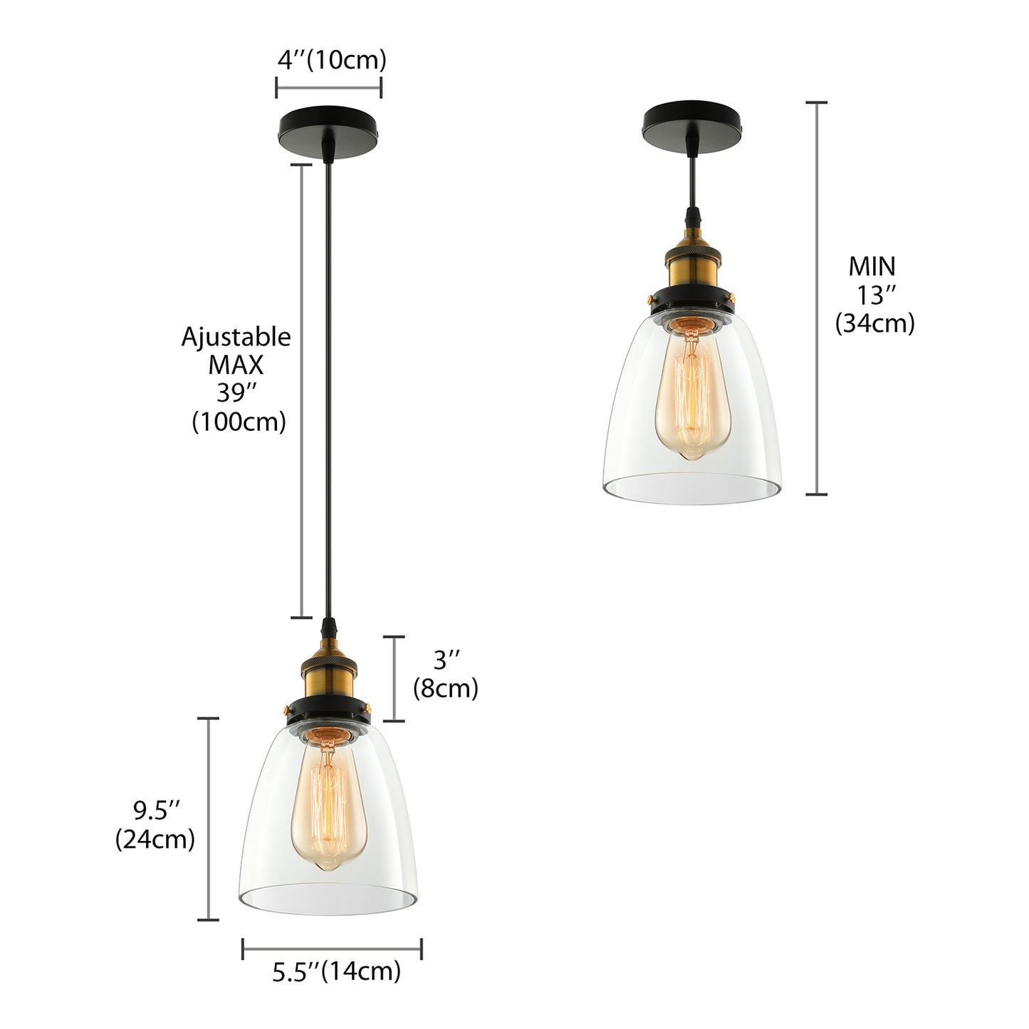 5.5"/7" Wide Cone Pendant Light Industrial 1 Light Grey/Brown/Clear Glass Hanging Lamp in Bronze Clearhalo 'Ceiling Lights' 'Glass shade' 'Glass' 'Industrial Pendants' 'Industrial' 'Middle Century Pendants' 'Pendant Lights' 'Pendants' 'Tiffany' Lighting' 4719