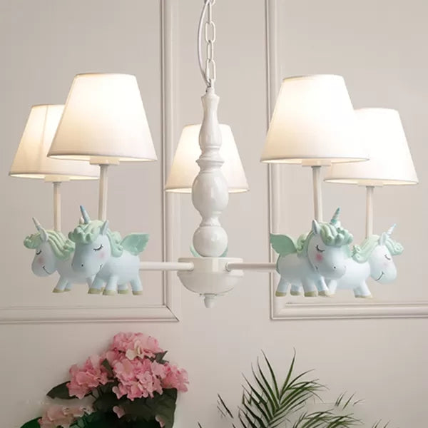 Flying Unicorn Suspension Light Nordic Stylish Metal Hanging Light for Nursing Room 5 Blue Clearhalo 'Ceiling Lights' 'Chandeliers' Lighting' options 47939_10eab3aa-addd-42e2-b555-c110935166cf