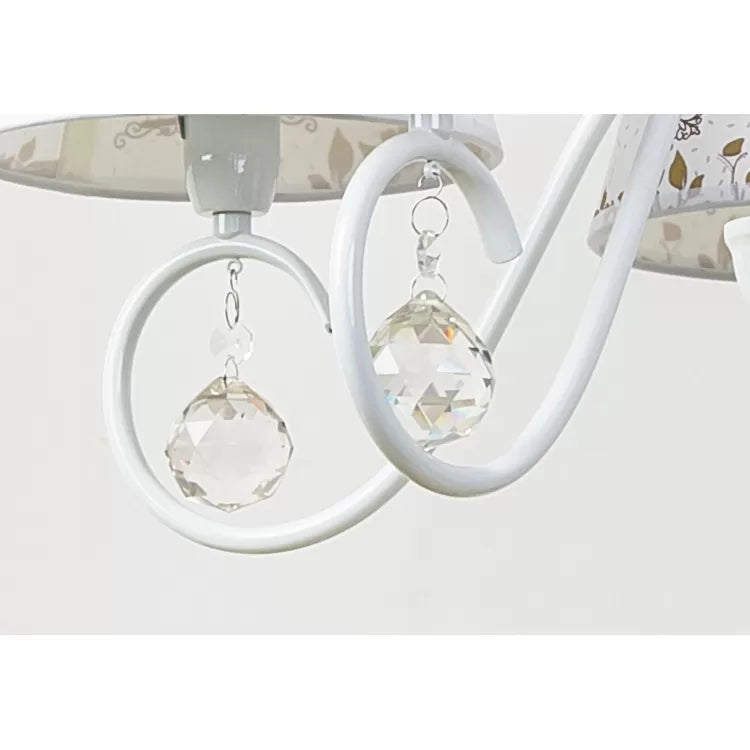 Cartoon Pony Hanging Light with Tapered Shade 5-Light White Chandelier for Nursing Room Clearhalo 'Ceiling Lights' 'Chandeliers' Lighting' options 48039