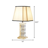 1 Head Tower Shape Table Light Modernist Hand-Cut Crystal Small Desk Lamp in White Clearhalo 'Lamps' 'Table Lamps' Lighting' 493269