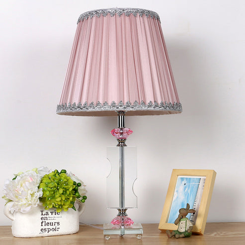1 Head Living Room Desk Lamp Modernism Pink Table Light with Pleated ...