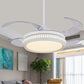 Metal Gold/White Semi Flush Circle LED 42" Wide Contemporary 4 Blades Hanging Fan Lighting, Remote Control/Frequency Conversion and Remote Control White Clearhalo 'Ceiling Fans with Lights' 'Ceiling Fans' 'Modern Ceiling Fans' 'Modern' Lighting' 493632