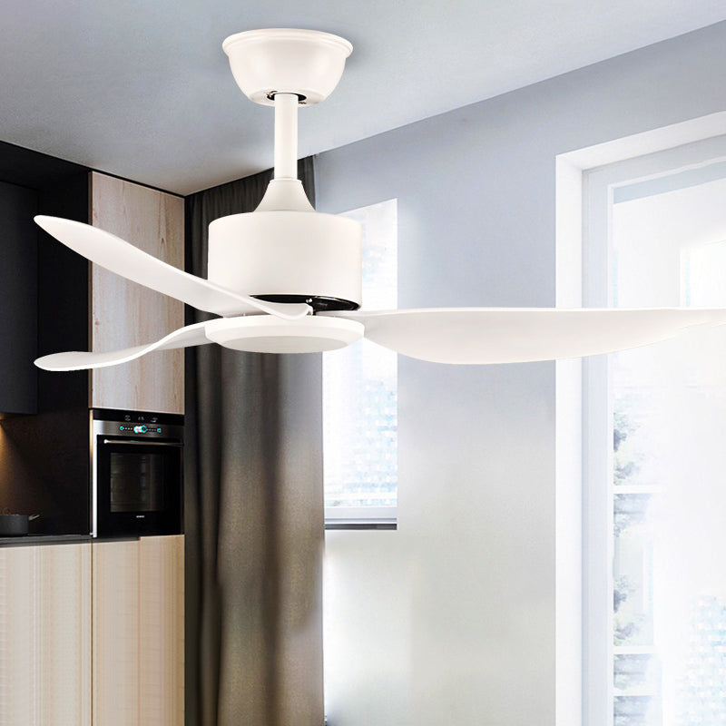 White LED Semi Mount Lighting Minimalism Acrylic Round Pendant Fan Lamp with 3 Clear Blades for Living Room, 40" Wide White Clearhalo 'Ceiling Fans with Lights' 'Ceiling Fans' 'Modern Ceiling Fans' 'Modern' Lighting' 493660