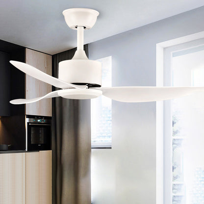 White LED Semi Mount Lighting Minimalism Acrylic Round Pendant Fan Lamp with 3 Clear Blades for Living Room, 40" Wide White Clearhalo 'Ceiling Fans with Lights' 'Ceiling Fans' 'Modern Ceiling Fans' 'Modern' Lighting' 493660