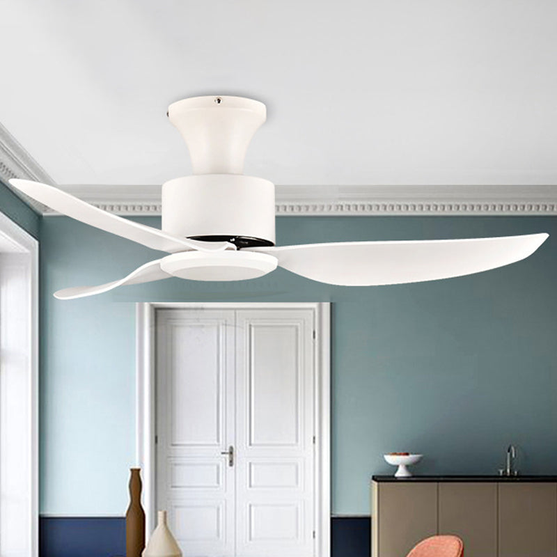 White LED Semi Mount Lighting Minimalism Acrylic Round Pendant Fan Lamp with 3 Clear Blades for Living Room, 40" Wide Clearhalo 'Ceiling Fans with Lights' 'Ceiling Fans' 'Modern Ceiling Fans' 'Modern' Lighting' 493661