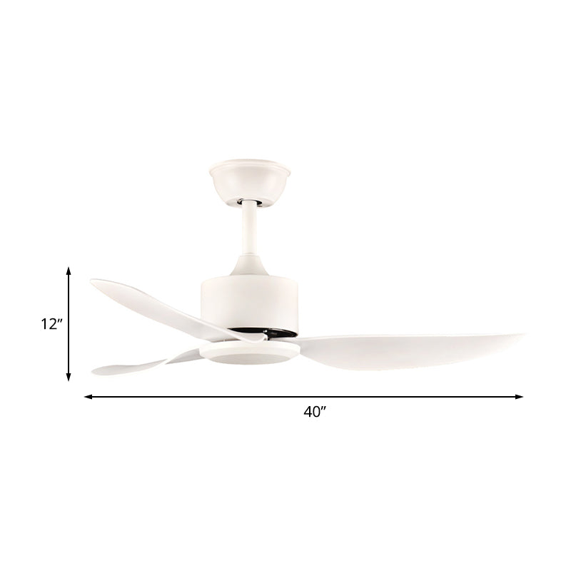 White LED Semi Mount Lighting Minimalism Acrylic Round Pendant Fan Lamp with 3 Clear Blades for Living Room, 40" Wide Clearhalo 'Ceiling Fans with Lights' 'Ceiling Fans' 'Modern Ceiling Fans' 'Modern' Lighting' 493664